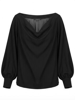 COLDESINA Off-Shoulder Balloon Sleeve Top, Women’s L, Black